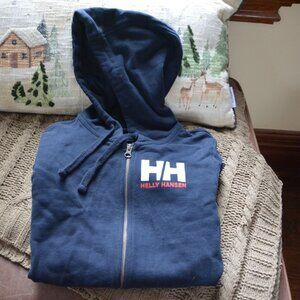 EUC Helly Hansen HH logo full zip (597 Navy) hoodie 2.0 Size Small